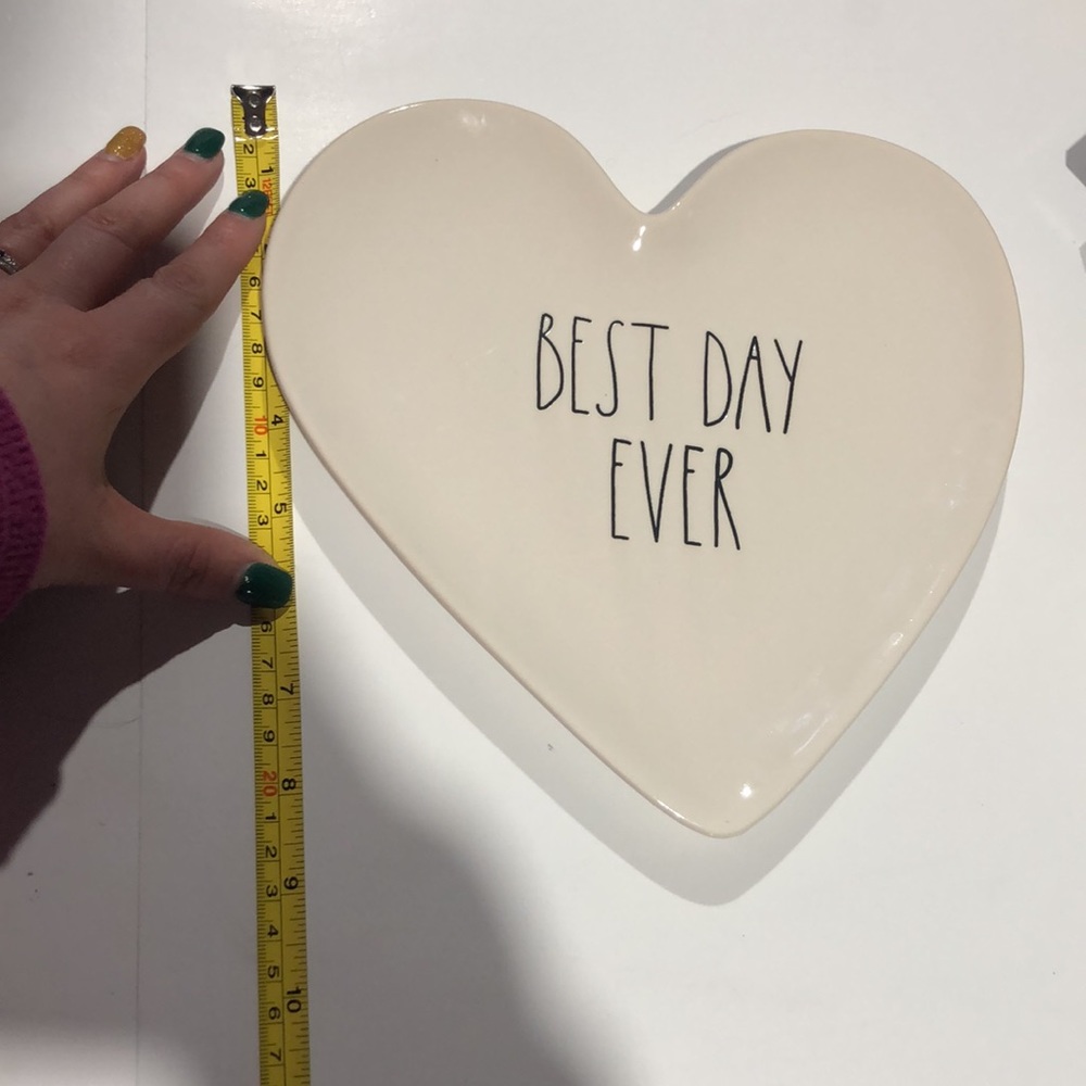 Rae Dunn heart shape plate Best Day Ever - Picture 5 of 6